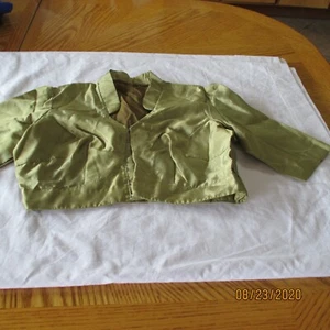 OLIVE GREEN Fantastic Choli Silk Blend FINE BLOUSE For SARI Skirt 32" BUST SIZE - Picture 1 of 6