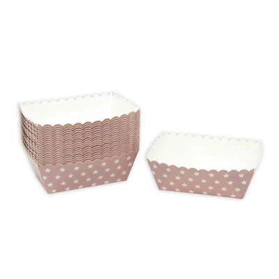 Kuchen Backformen 96 Stück, rosa weiße Sterne Mini Kuchenform Kastenform Einweg - Bild 1 von 2