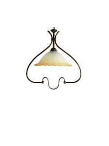 LAMPADARIO INGRESSO FERRO BATTUTO A 1 LUCE COLLEZIONE IMBUTO - Picture 1 of 2