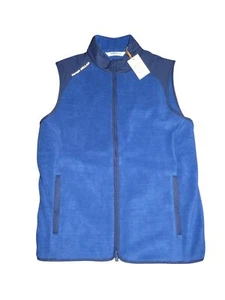 Peter Millar Mens Fleece Vest Jacket Two Tone Blue Crown Sport Small NWT $225 - Picture 1 of 8
