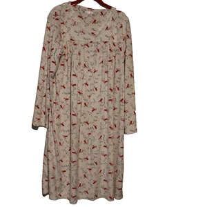 Secret Treasures Nightgown Large (12-14) Velour Pajamas CARDINALS Print - Picture 1 of 4