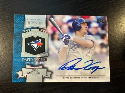 DAVID COOPER 2013 TOPPS CHASING HISTORY AUTOGRAPH AUTO INSERT (BLUE JAYS) - Image 1 of 2