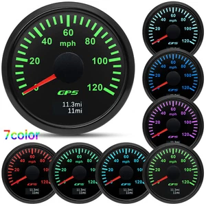 2" 52MM Black GPS Speedometer 0-120MPH Gauge Waterproof for Motorcycles Boat Car - Picture 1 of 13