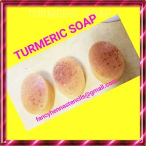 Turmeric Soap, Natural Skin Brightening Soap, Herbal Soap, Handmade Natural x 3 - Picture 1 of 3