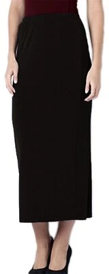 Long Pencil Skirt Brown PonteRoma Jersey Fabric Rear Split Ladies Plus Size - Image 1 of 2