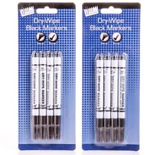 8Pc EASY ERASE DRY WIPE BLACK BULLET TIP Whiteboard Marker Pen Office Stationery