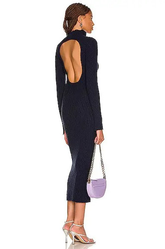 ACNE STUDIOS ABITO MIDI A COSTINE A MANICHE LUNGHE A COSTINE Kennice Boulce nuovo con etichette taglia M