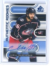 2022-23 KIRILL MARCHENKO UPPER DECK SP GAME USED RC BLUE AUTO AUTOGRAPH!!