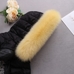 Women Real Fox Fur Collar Warm Scarves Shawl Winter Coat Hood Trim Big Fox Scarf