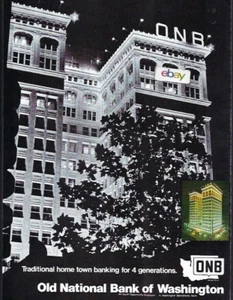 ONB OLD NATIONAL BANK OF WASHINGTON SPOKANE TOWER 1974 4 GENERATIONS AD - Picture 1 of 1