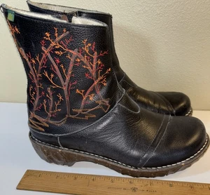 El Naturalista Women's Size 38 Fall Tree Embroidered Leather Boots – Rubber Sole - Picture 1 of 10
