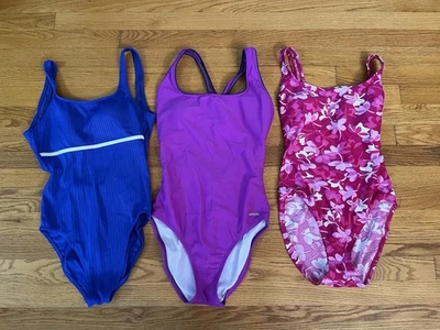 Lot of 3 Speedo Women's 1-Pc Tank-style Swimsuits , Ladies Sz 8 10 - Image 1 of 4
