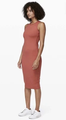 Lululemon Picnic Play Dress 2 Small BRKR Brick Rose Full On Luon Midi Fitted - Image 1 of 4