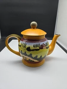 Romancing Provence Douce Provence Italian Countryside Painted Teapot 48 fl oz 8" - Picture 1 of 9