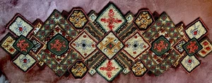 Handcrafted PIER 1 Beaded Sequinned Lined Table Runner Boho 36” - Picture 1 of 7