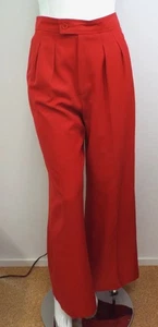 VTG 1970 Yves Saint Laurent Rive Gauche Red Wool Pants YSL Wide Leg Trousers USA - Picture 1 of 24