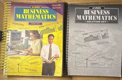 ABeka 12th Grade Business Math Teacher Edition Second Edition & Solution Key LOT - Image 1 of 4