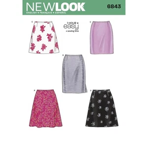 NEW LOOK Falda Faldas Patrón Costura 6843 Misses Mujer Damas 8-18 10% DE DESCUENTO - Imagen 1 de 4