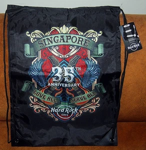 Hard Rock Cafe SINGAPORE 35th Anniversary Drawstring Bag - Picture 1 of 1