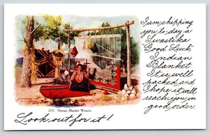 Native Americana~Navajo Blanket Weaver~Indian Swastika Good Luck To You~Haffner - Picture 1 of 2