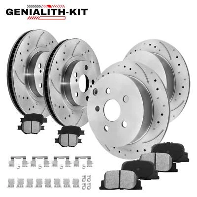 Front Rear Rotors Ceramic Brake Pads for 2005 2006 2007 2008 2009 2010 Scion tC - Image 1 of 4