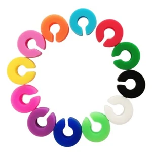 Wine Glass Markers Set of 12 Mini Circle Silicone Drink Glass Charms Tags Labels - Picture 1 of 9