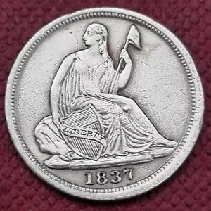 1837 sitzende Freiheit halber Groschen 5c höhere Qualität vz Details #58579 - Bild 1 von 2