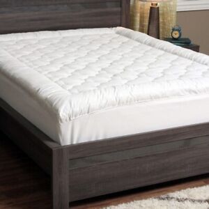 Mattress Pad Plush Topper Quilted 100% Cotton Cover Twin Full Queen Cal King Bed