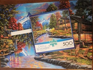 Buffalo Days To Remember Dewie Hollow 500 Piece Jigsaw Puzzle Mountain Cabin - Picture 1 of 4