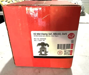(C) K2 Systems Mid Clamp Set 27-40mm Dark #4000229 Case of 40 New - Picture 1 of 2