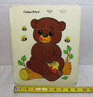 Vintage 1970's Fisher Price Honey Bear Wooden Tray Frame Puzzle 568