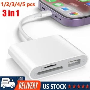 USB C to SD Card Reader with USB 3.0 Thunderbolt to SD TF Card Reader - Picture 1 of 10