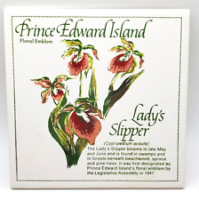 Prince Edward Island Ladys Slipper Flower Tile Trivet New Ready to Hang