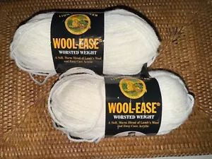 Lot of 2 Lion Brand Wool-Ease Worsted Yarn White Sparkle 162 yds - Picture 1 of 4
