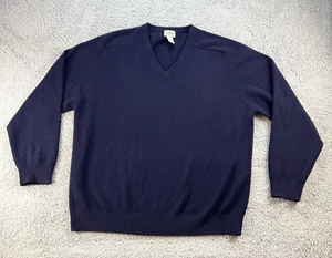 L.L. Bean 100% Lammwolle Pullover Herren XL Blau Pulli V-Ausschnitt Komfort Winter - Bild 1 von 9