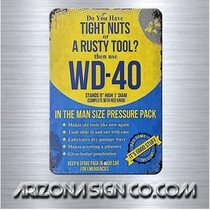 Vintage Look Reproduction Design Wd -40 Solvent Aluminum Sign 8 x 12 - Picture 1 of 5