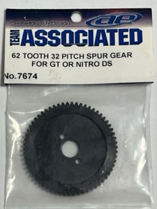 NEW IN PACKAGE TEAM ASSOCIATED 7674 62 TOOTH 32 PITCH SPUR GEAR RC10GT, NITRO DS - Picture 1 of 3