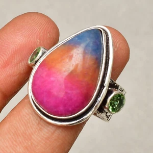 Solar Quartz Gemstone 925 Sterling Silver Handmade Jewelry Ring 10 - Picture 1 of 6