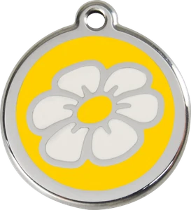 Steel Red Dingo Daisy ID Dog Tag Black Purple Blue Green Yellow Orange Red Pink - Picture 1 of 22