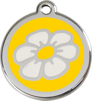 Steel Red Dingo Daisy ID Dog Tag Black Purple Blue Green Yellow Orange Red Pink - Image 1 of 4