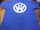 Ga12 Vtg Gildan Volkswagen Peace Sign Blue Double Sided T-Shirt Tee Sz 2Xl