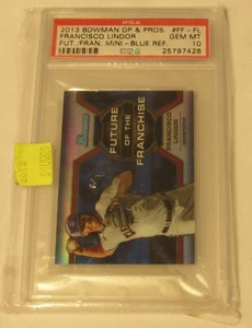 MINI Francisco Lindor 2013 Bowman DP & PROS #FF-FL 218/250 azul PSA 10 GEMA COMO NUEVO - Imagen 1 de 7