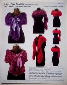 Furry wrap shawl scarf knitting pattern - Picture 1 of 1