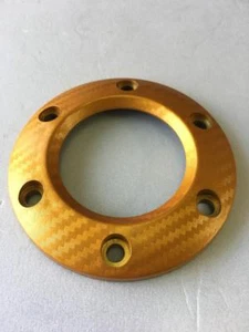 Car Racing Steering Wheel horn button Cover Yellow Gold carbon - Picture 1 of 3