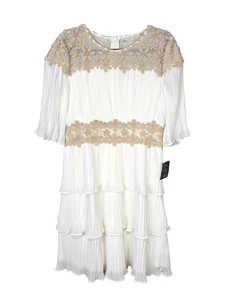 Vestido Midi Lulus Beige Blanco Encaje Talla XL NUEVO CON ETIQUETAS Boho Vintage Formal Novia Invitada - Imagen 1 de 13