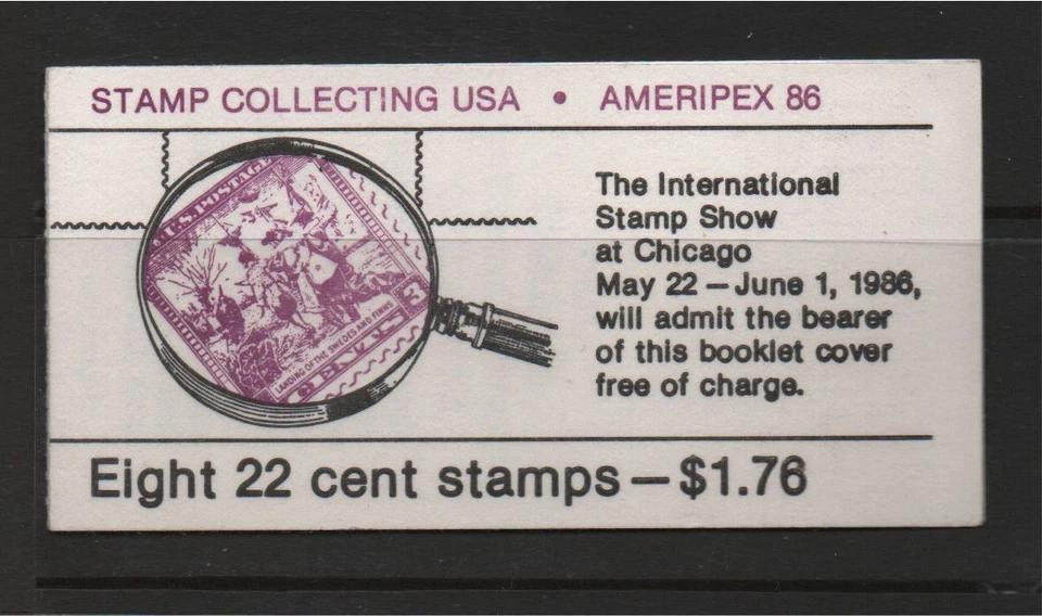 U.S. 1986 Ameripex Stamp Collecting 22 cent Scott # BK153 Unexploded / MINT - Image 1 of 1