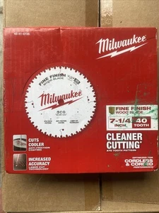 10 Pack Milwaukee 48-41-0726 7-1/4 in. x 40-Tooth Fine Finish Circular Saw Blade - Picture 1 of 1