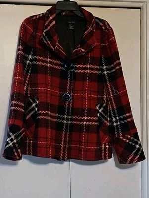 Abrigo Blazer Karen Kane Vintage Mezcla Lana Cuadros Mujer Talla Grande  Foto 1 de 3