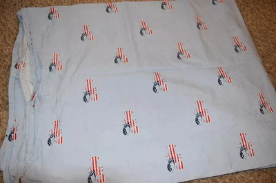 H6 !WOW! TOMMY HILFIGER American Flag LOBSTER Twin Flat Bed Sheet {Fabric} - Image 1 of 2
