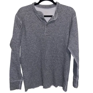 LL Bean Shirt Mens Medium Henley Wool Base Layer Hiking Camp Outdoor Gorpcore - Picture 1 of 10